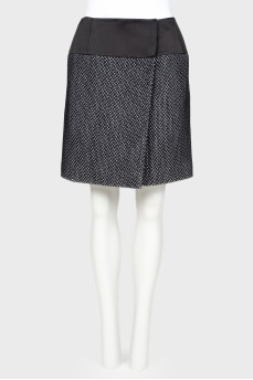 Black and white wool skirt