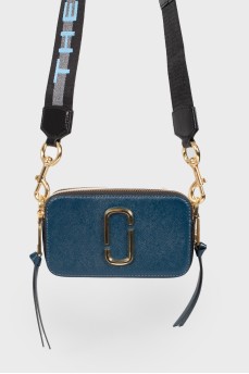 Blue bag with a wide strap
