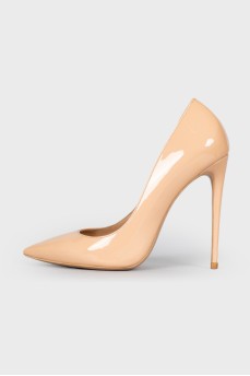 Patent beige heels 