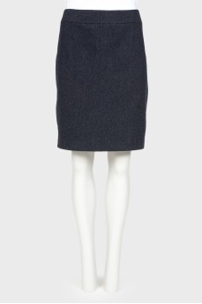 Black-blue wool skirt