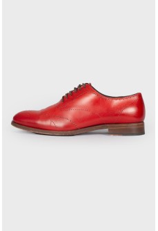 Red leather brogs