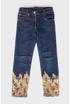 Children\'s jeans with applique of sequins