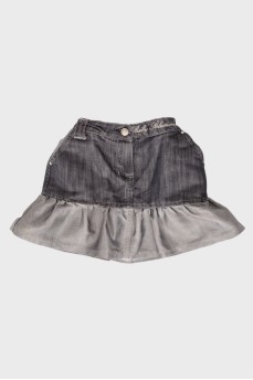 Children's denim skirt with frills