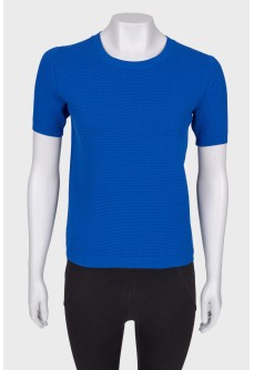 Blue textured T-shirt