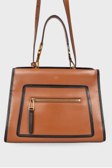 Runaway Small leather bag with contrasting hardware