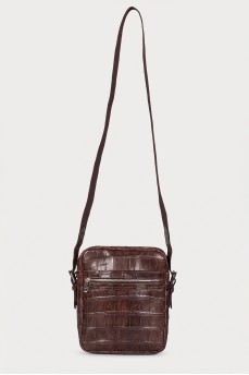 Men's leather bag on the strap