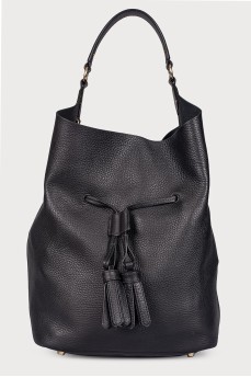 Leather bag with tassels