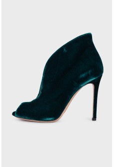Velour emerald shoes