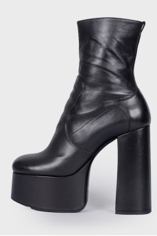 Platform high heel ankle boots