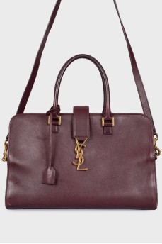 Leather burgundy bag
