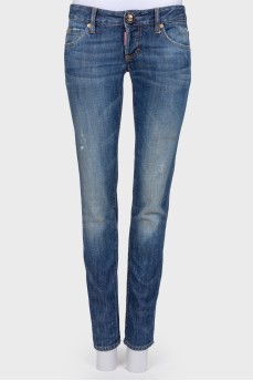 Blue low waist skinny jeans