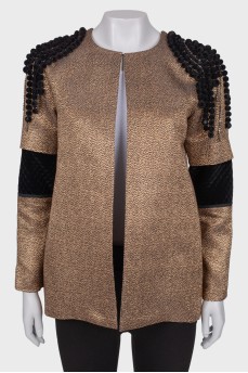 Golden jacket with accent shoulders