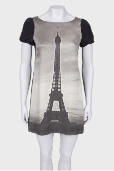 Dress with Eiffel Tower print