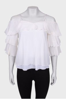 White top with frills
