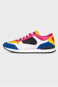 Colored sneakers with heart-shaped inserts