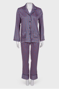 Pantsuit with small abstract print