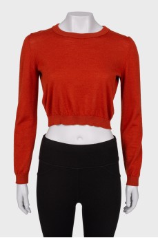 Cropped sweater in terracotta
