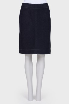 Navy blue wool skirt
