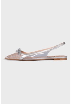 Silver slingback with plastic insert