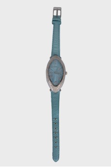 Blue watch with rhinestones