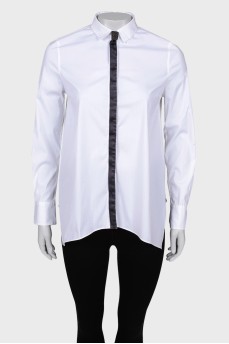White shirt with velor insert