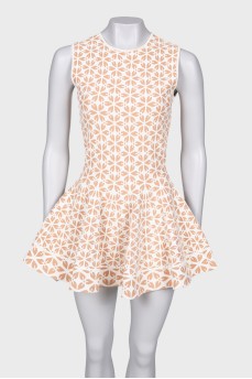 Textured print mini dress