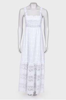 White maxi dress with lace