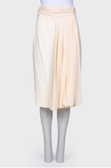 Milk skirt with front pleats
