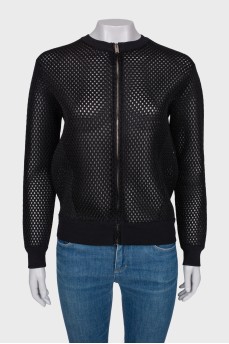 Jacket with perforation on a zipper