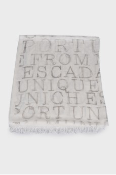 White printed scarf