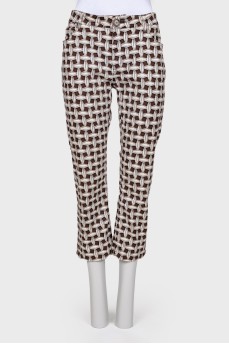 Abstract print trousers