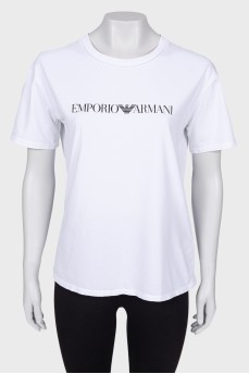 White T-shirt with brand logo