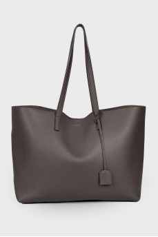 Dark gray leather bag