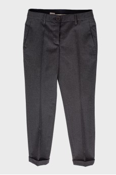 Woolen classic gray trousers