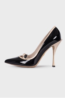 Black Patent Heeled Shoes