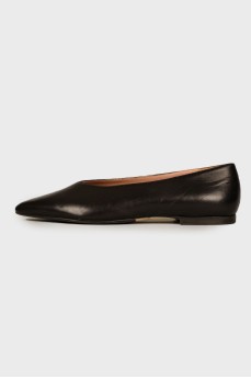 Pointed toecap leather ballet flats