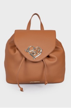 Drawstring brown backpack