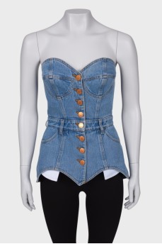 Denim top with buttons