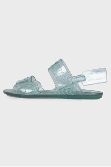 Silicone sandals with brand logo and tag