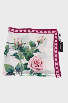 Silk scarf in floral print