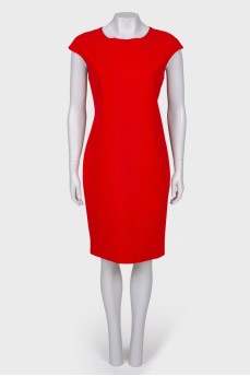 Red sleeveless Sheath Dress
