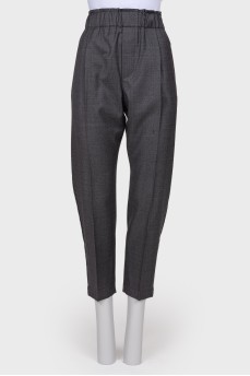 Wool grey trousers with tag