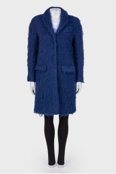 Blue coat with press-stud
