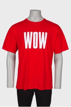 Men's red printed t-shirt