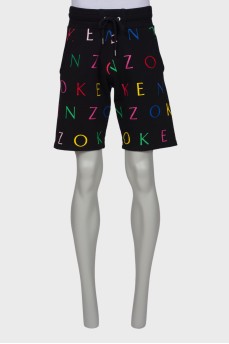 Men's shorts with colored logo