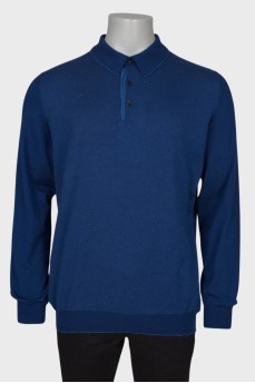 Men's cashmere button-down polo