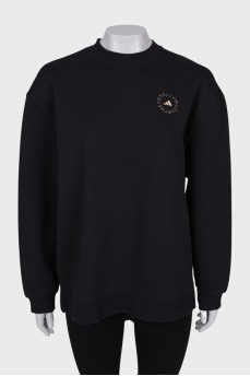 Black sweatshirt with brand logo