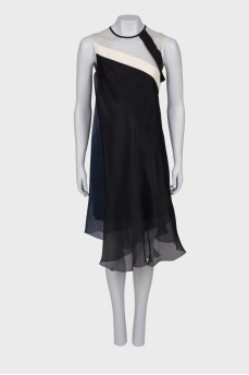 Three-tone sleeveless dress