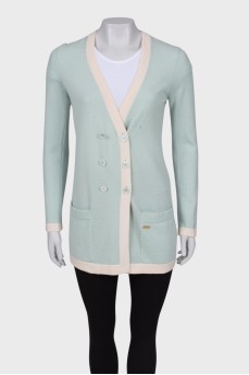 Mint double-breasted cardigan