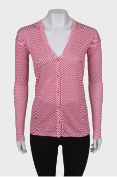 Silk blouse with red polka dots